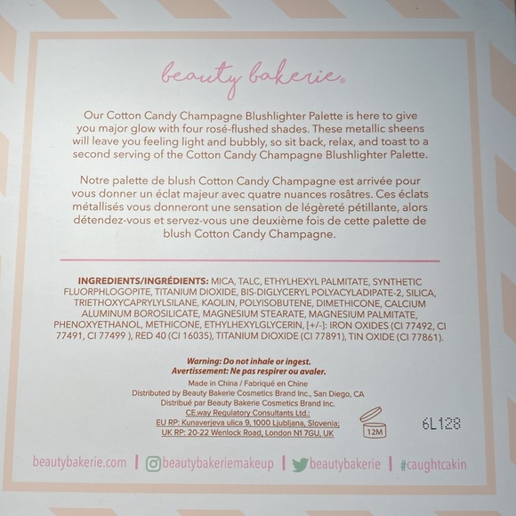 Beauty Bakerie Cotton Candy Champagne Blush Makeup Palette, in original package - Picture 8 of 12